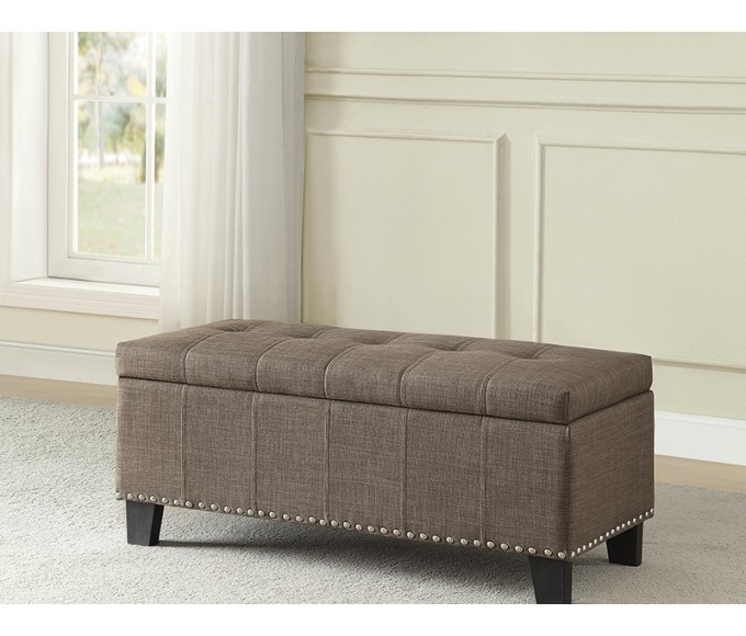 Vanessa Storage Ottoman - Brown